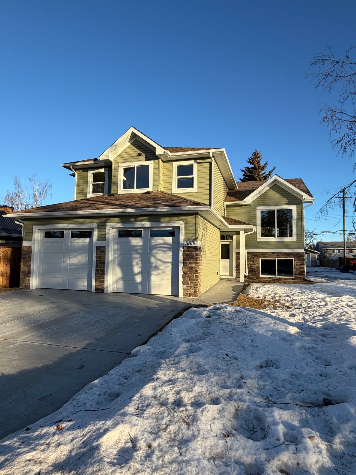 Custom two-storey home exterior